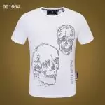 hommes philipp plein t shirt cotton 2 skull white